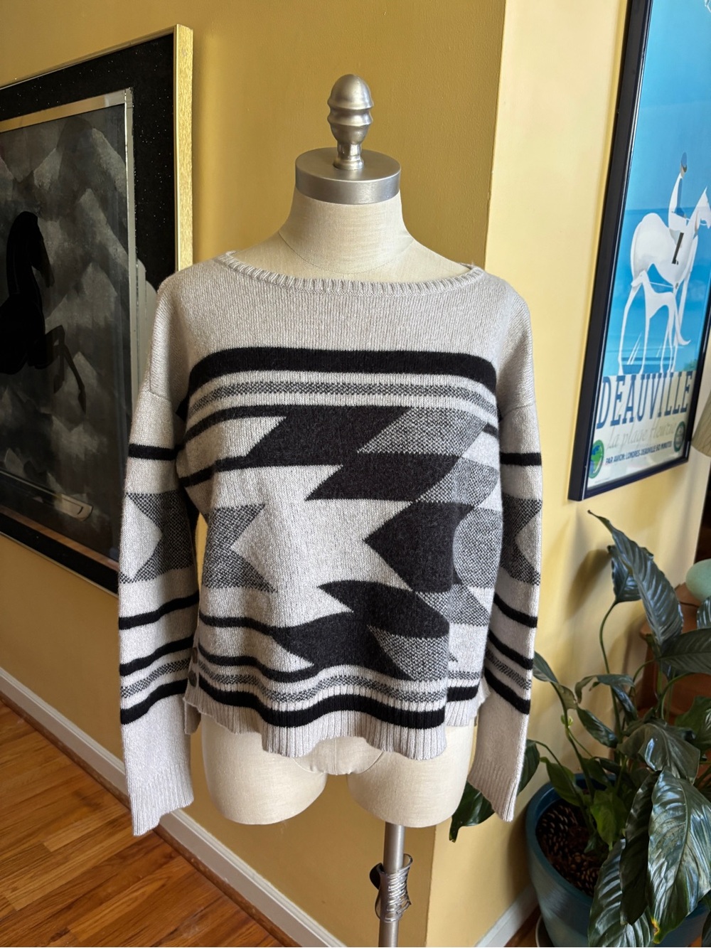 pendleton merino wool geometric design sweater